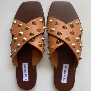 Steve Madden Spiked Cognac Sandal